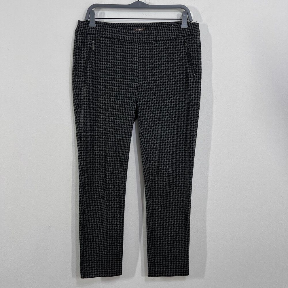 J. McLaughlin Lexi Pants womens 10 Mini Paris Houndstooth Gray/Black Workwear